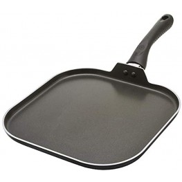 Ecolution Artistry Non-Stick Square Griddle Easy To Clean Comfortable Handle Even Heating 11 Inch Black