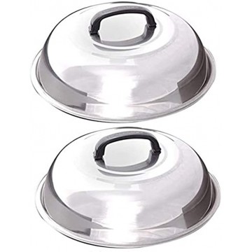 Pack of 2 BBQ Stainless Steel 12 Round Basting Cover Cheese Melting Dome and Steaming Cover Best for Flat Top Griddle Grill and other Grills Smokers