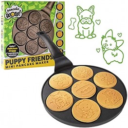 Puppy Friends Mini Pancake Pan Make 7 Unique Flapjacks Nonstick Griddle for Breakfast Pup Animal Fun & Easy Cleanup Fun Dog Related Gift for Kids & Adults Boys or Girls