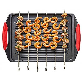 The "Griddle Me This" Cast Aluminium Griddle Plate & 6 Stainless Steel Skewers | BBQ-Style Cooking All Year Round | From Jean Patrique