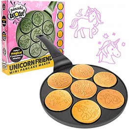 Unicorn Mini Pancake Pan Make 7 Unique Flapjack Unicorns Nonstick Pan Cake Maker Griddle for Breakfast Fun & Easy Cleanup