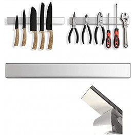 Hamletoff Magnetic Knife Holder for Wall no Drilling – 16 Inch Stainless Steel Magnetic Knife Holder Self Adhesive Kitchen Magnetic Knife Strip with Adhesive Sticker