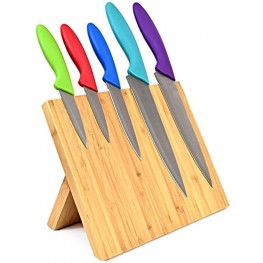 Vertier Premium Magnetic Bamboo Knife Block High End Quality With 100% Natural Bamboo Wood Grain Hidden Strong Magnets