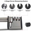 4 in 1 Kitchen Manual Knife Sharpener 4 Stage Knife Scissors Sharpener Chef Choice Knife Sharpeners Accessories Fast Sharpening Kit for Knives & Scissors with Diamond Emery Ceramic Tungsten Steel