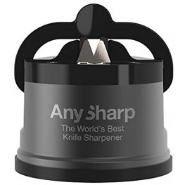 AnySharp Pro World's Best Knife Sharpener For All Knives and Serrated Blades Gun Metal
