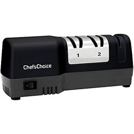 Chef'sChoice 250 Hone Hybrid Combines Electric and Manual Sharpening for Straight and Serrated 20-Degree Knives Uses Diamond Abrasives for Sharp Durable Edges 3-Stage Black
