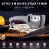 Wanbasion Kitchen Knife Sharpener Professional 3 Stages Kitchen Knife Sharpener Manual Sharpening Knife Sharpener for Kitchen Knives with Stainless Steel Ceramic Diamond Blade