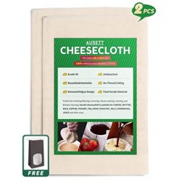 Cheesecloth,muslin cloth,Grade 90,20X20inches Hemmed Edges,100% unbleached cheesecloth,Reusable Strainer cloth,For Cheese Butter Nut milk Turkey Soup Tea Yogurt（2 Pieces）,cheese cloths