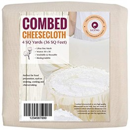 Combed Cheesecloth Grade 100 36 Sq Feet Hemmed Cheese Cloth for Straining & Cooking 100% Combed Unbleached Cotton Cheese Cloth for Making Cheese