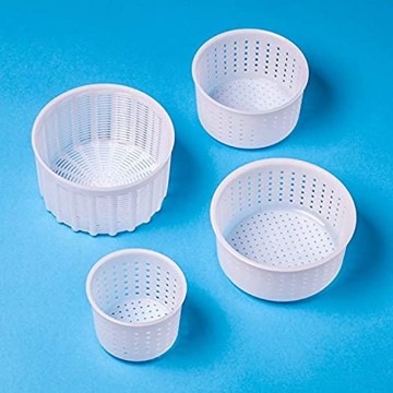 Set of 4 various Cheese making Molds 0.25+0.5+0.7+1.2 kg | Cheesemaking from Cow and Goat Milk. Cheese making supplies by QG group