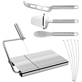 Freehawk Cheese Slicer Set Stainless Steel Wire Cheese Slicer Thickness Adjustable Cheese Cutter for Cutting Soft Semi-Hard Hard Cheeses Set of 4+5