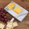 RSVP International White Marble Cheese Slicer & Cutting Board 5 x 8 | Cut Cheeses Meats & Other Appetizers | Each Piece Unique in Marble Coloring | Cut & Slice with Elegance