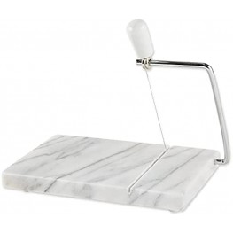 RSVP International White Marble Cheese Slicer & Cutting Board 5" x 8" | Cut Cheeses Meats & Other Appetizers | Each Piece Unique in Marble Coloring | Cut & Slice with Elegance