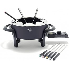 GreenLife Healthy Ceramic Nonstick 3QT Fondue Party Set with 8 Forks Black