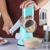 Vegetable Slicer Third-generation 7-in-1 Manual Rotary Grinder Drum Circular Slicer with Powerful Suction Cup Nuts Cheese Vegetables Fruits Grinder Cheese Chopper Blue