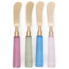 47th & Main Metal and Enamel Appetizer Spreaders Set of 4 Matte Gold and Pastels
