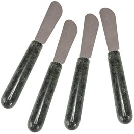 Creative Home Natural Green Marble Set of 4 Pieces Cheese Spreader Butter Knife