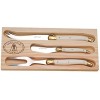 Laguiole 4pc Spreaders and 3pc Cheese Set with Ivory handles in Wooden Boxes Plus Kitchen Towels