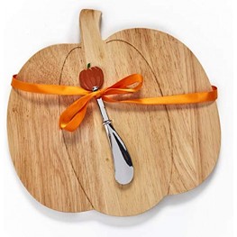 Pumpkin Shaped Cheese Board with Spreader Autumn Kitchen Accent
