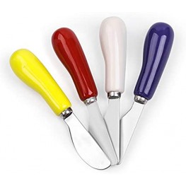 Stainless Steel Butter Spreader Sandwich Cream Cheese Condiment Knives Set Kitchen Tools Ceramic Handle 4-PieceColor
