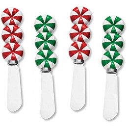 UPware 4-Piece Peppermint Hand Painted Resin Handle with Stainless Steel Blade Cheese Spreader Butter Spreader Knife