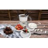 Le Regalo 11 Piece Ceramic Fondue Set 1 Fondue Pot 1 Base Plate 1 Stainless Steel Stand 4 Color Coded Forks and 4 Serving Plates