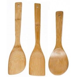 IMUSA USA Cookware Spoon Set 3-Piece Bamboo