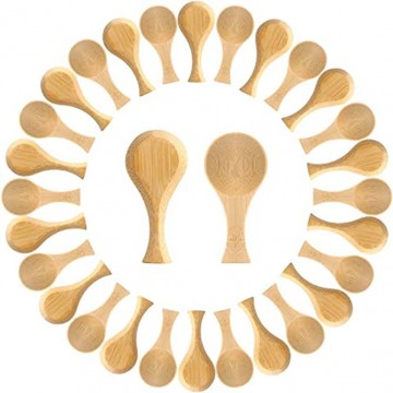 sansheng 30 Pieces Mini Wooden Spoons -3.5x1.1inch Nature Wooden Spoons for Desserts Seasoning Coffee Tea Sugar