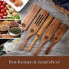 Wooden Spurtle and Spatula Set 5pcs Spurtles Kitchen Tools As Seen on TV Natural Teak Wooden Cooking Utensils Slotted Spurtles Set with Hanging Hole Heat Resistant Nonstick Wood Spoons for Cooking