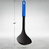 Ram Pro Kitchen Ladle Cooking Utensil Soup Ladle Made of Heat Resistant Nylon with Plastic Handle Ideal for use with Non-Stick Pots and Pans Blue Pack Of 3