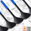 Ram Pro Kitchen Ladle Cooking Utensil Soup Ladle Made of Heat Resistant Nylon with Plastic Handle Ideal for use with Non-Stick Pots and Pans Blue Pack Of 3