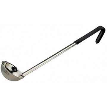 Winco LDCN-3K 3 Oz One Piece Stainless Steel Ladle W Black Coated Handle Soup Portioner NSF