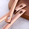 Buyer Star Stainless Steel Slotted Skimmer 13 Inch Rose Gold Colander Strainer Spoon Heat Resistant Kitchen Spoon Dishwasher Safe