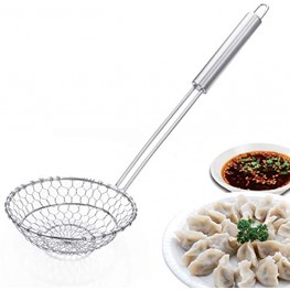 N-brand Stainless Steel Spider Strainer Skimmer Ladle for Cooking and Frying 13.7 Inch length Skimmer Strainer