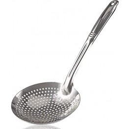 Skimmer Slotted Spoon Premium Quality Sieve Colander（Integral Forming Durable） 304 stainless steel professional skimming spoon slotted Strainer Ladle strainer kitchen cooking utensilsDiameter：20