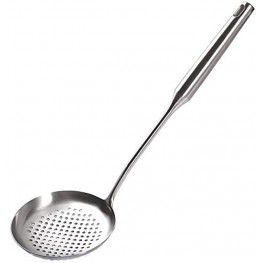 Super leader Slotted Spoon 304 Stainless Steel Professional Skimmer Spoon Slotted Strainer Ladle with Ergonomic Vacuum Insulated Handle Integral Forming Colander Spoon Kitchen Cooking Utensil
