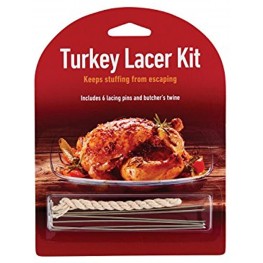HIC Harold Import Co. Roasting Turkey Lacer Kit  Cotton Butcher’s Twine with Reusable Stainless Steel Pins﻿