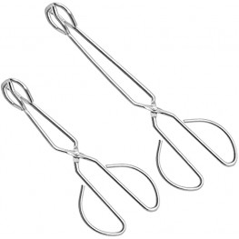 HINMAY Scissor Tongs 10-Inch and 13-Inch Set Heavy Duty Stainless Steel Wire Tongs Set of 2