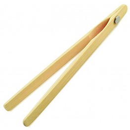 Norpro 1982 8" Bamboo 8" Toaster Tongs with Magnet One Size
