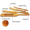 Anatoolian Wooden Spurtle Set 4pcs Olive Wood Spurtle Set – Non-coated Wooden Cooking Utensils Set for Nonstick Cookware Olive Wood Spatula Set for Mixing Stirring