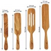Anatoolian Wooden Spurtle Set 4pcs Olive Wood Spurtle Set – Non-coated Wooden Cooking Utensils Set for Nonstick Cookware Olive Wood Spatula Set for Mixing Stirring