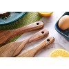 As Seen on TV，4PCS Wooden Spurtles Set Non-Stick Natural teak Wood Spatula Kitchen Utensils Tools with Hanging Hole Slotted Stirring Spatula Wooden Spoons for Non Stick Cookware and Pan.