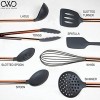 Cook With Color 10 Piece Silicone Cooking Utensil Set with Holder and Trivet Kitchen Tools and Gadgets with Rounded Copper Handles Grey