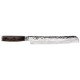 Shun Cutlery Premier 9” Bread Knife; Effortlessly Slice Through Any Type of Loaf Without Tearing or Crushing Razor-Sharp Wide Serrations Hand-Sharpened 16° Blade Handcrafted in Japan
