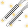 2 Pieces Stainless Steel Ball Whisk Wire Egg Whisk Set Kitchen Whisks for Cooking Blending Whisking Beating Stirring 10 Inch and 12 Inch