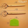 DflowerK Premium 2 Pack Danish Dough Whisk Mixer Large Stainless Steel Dutch Dough Whisk with 1 Dough Scraper for Bread Cookie Souffle Pastry Pizza Dough Baking Utensil