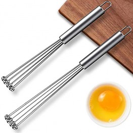 LBFNKCH 2 PCS Stainless Steel Ball Whisk Wire Egg Whisk Set Suitable for Kitchen Cooking Stirring Whisking Beating 10 Inch and 12 Inch