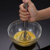 Stainless Steel Egg Whisk Hand Push Rotary Whisk Blender Versatile Milk Frother Hand Push Mixer Stirrer for Blending Whisking Beating & Stirring 12in