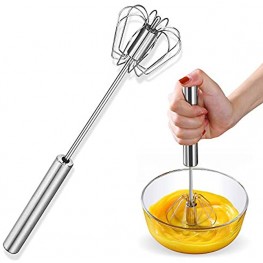Stainless Steel Eggbeater Rotating Semi-Automatic Eggbeater Allows you to stir Easily Without Feeling Tired Used for Making Cream of Egg Beater