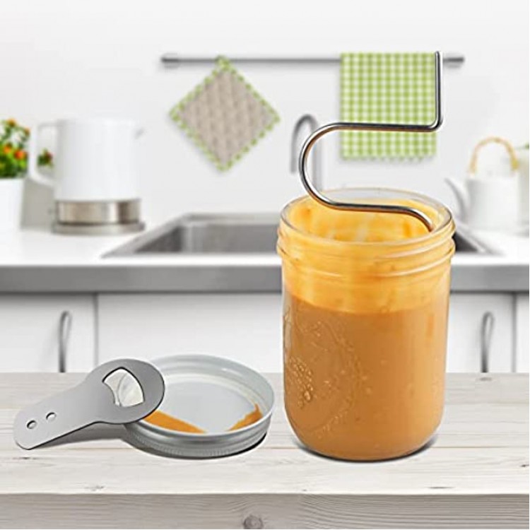 Made in USA Almond or any Nut Butter Natural Peanut Butter Stirrer and Mixer Tool Stainless Steel Stirrer and Scraper with Bottle Opener Peanut